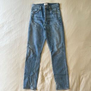 AGOLDE SUPER HIGH RISE SKINNY JEANS - SIZE 25